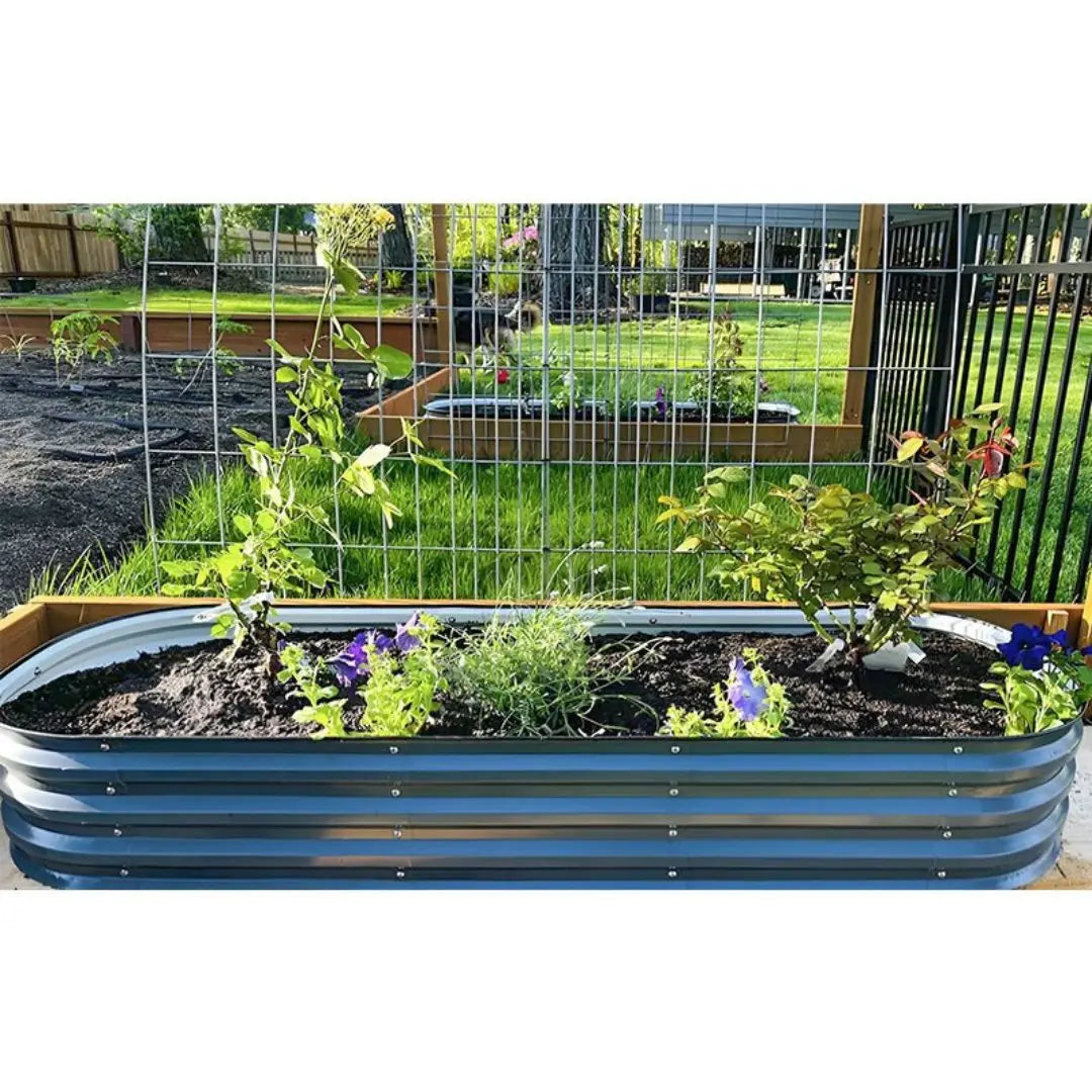 Vegega 11'' Tall 6.5x2 Galvanized Raised Flower Bed (6 in 1) v2.0
