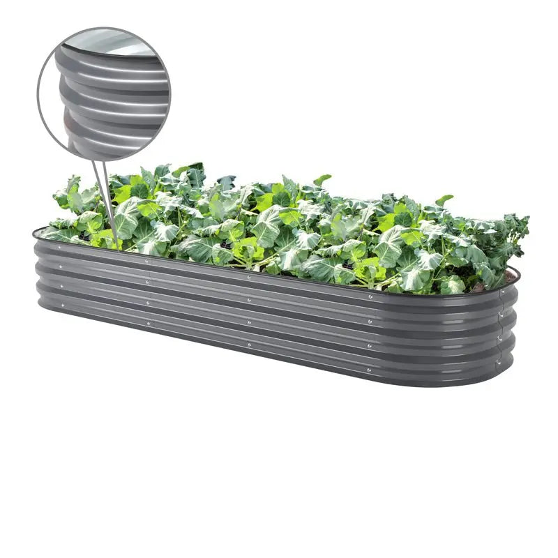 Vegega 11'' Tall 6.5x2 Galvanized Raised Flower Bed (6 in 1) v2.0