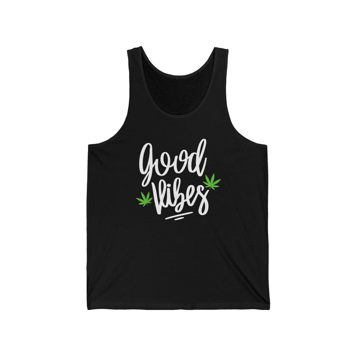 Good Vibes Marijuana Leaf Jersey Tank Top
