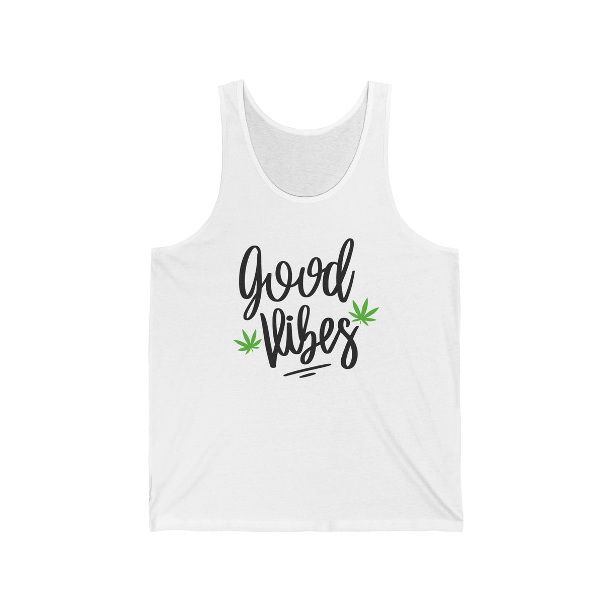 Good Vibes Marijuana Leaf Jersey Tank Top