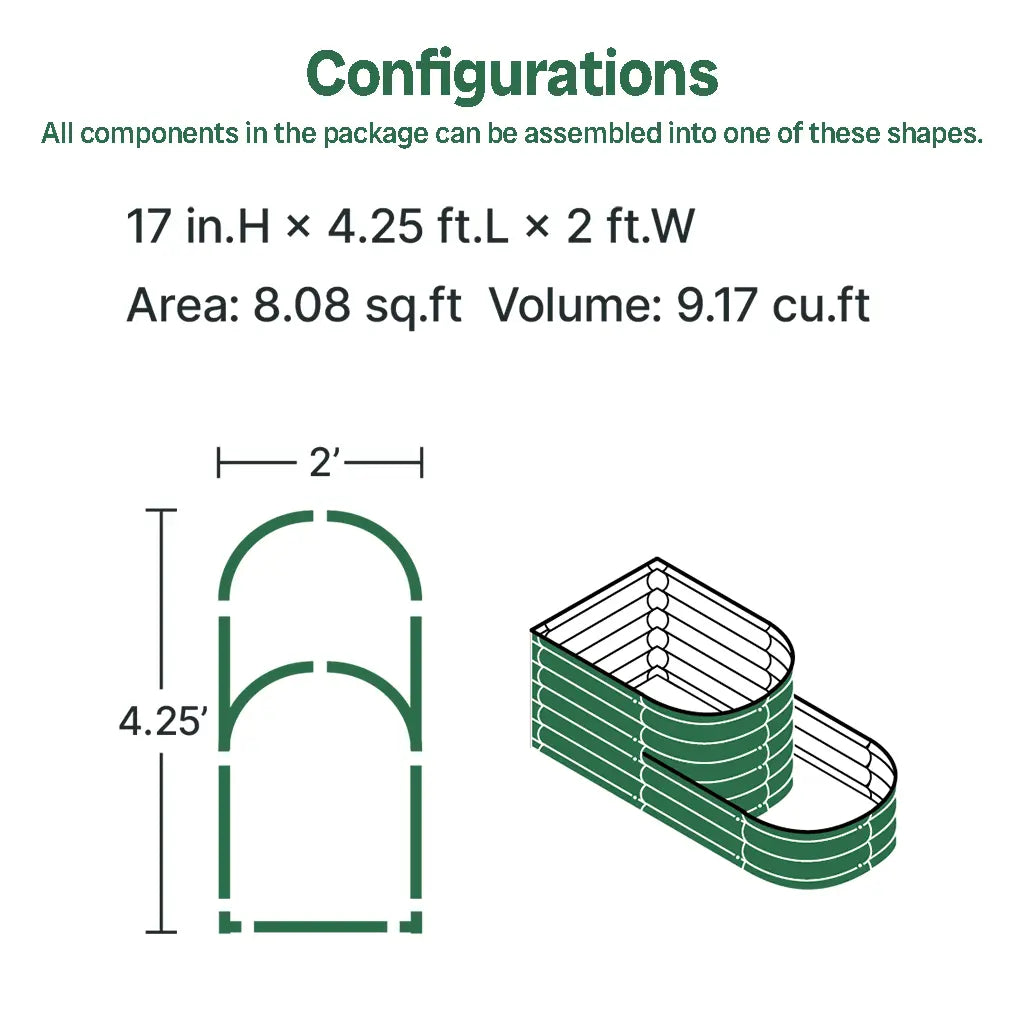 Vegega 17'' Tall 2 Tiered Garden Bed v2.0