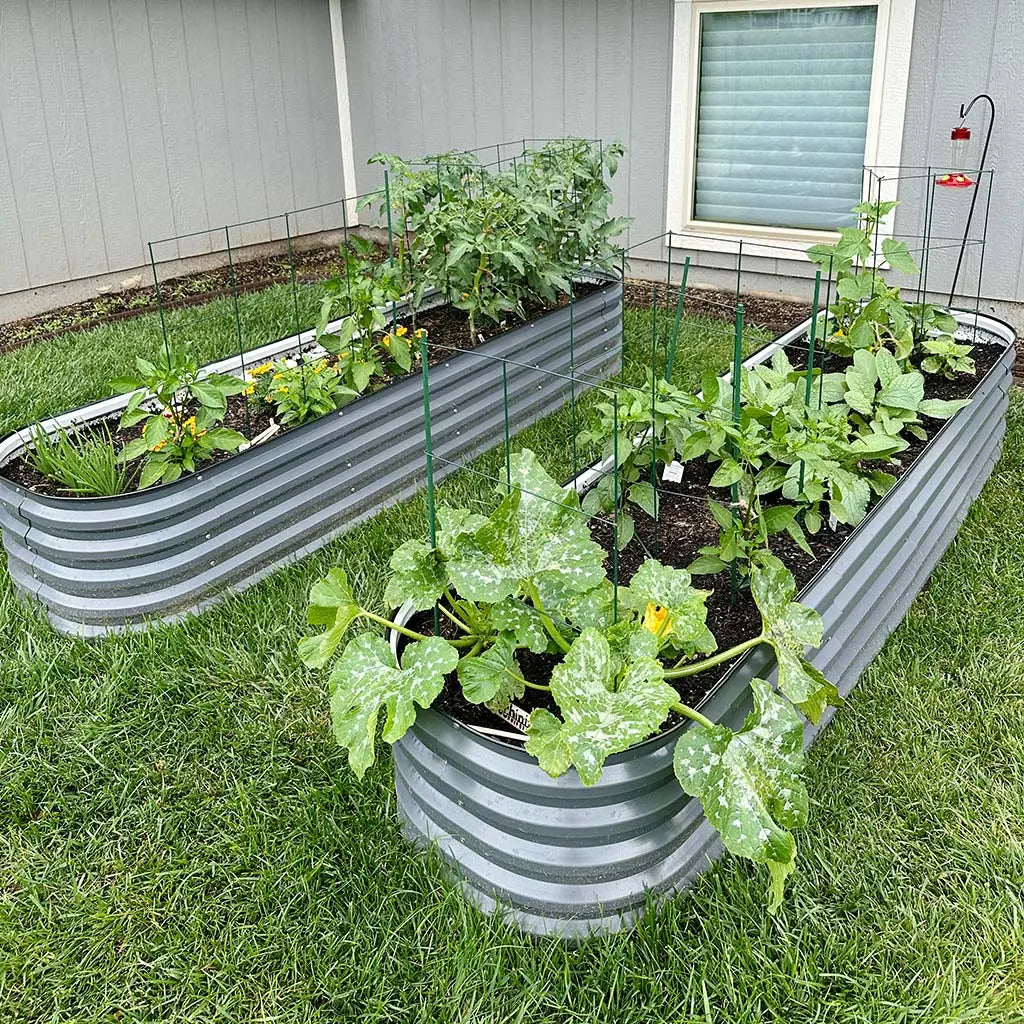 Vegega 17'' Tall 8x2 Metal Raised Garden Beds (9 in 1) v2.0