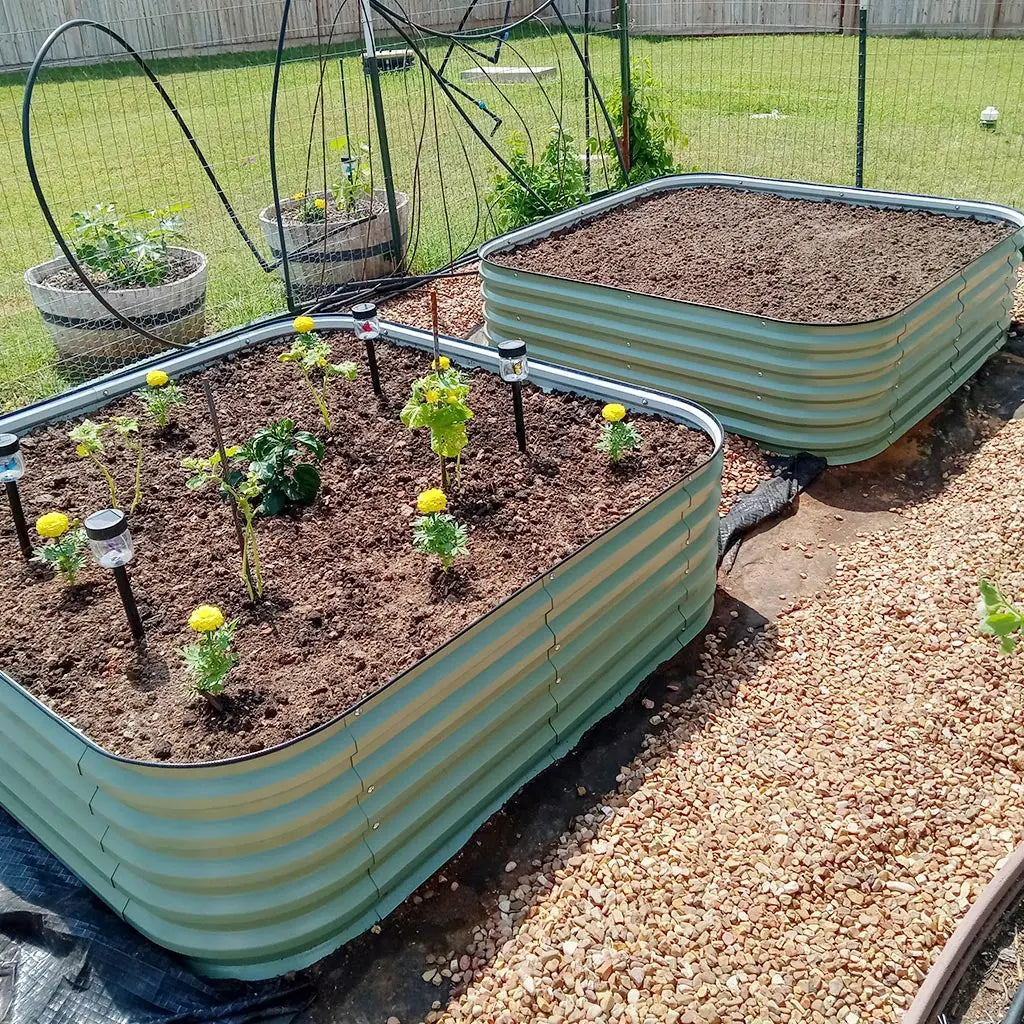 Vegega 17'' Tall 8x2 Metal Raised Garden Beds (9 in 1) v2.0