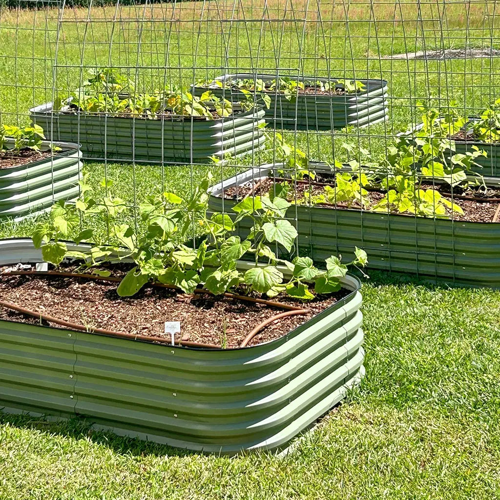 Vegega 17'' Tall 8x2 Metal Raised Garden Beds (9 in 1) v2.0