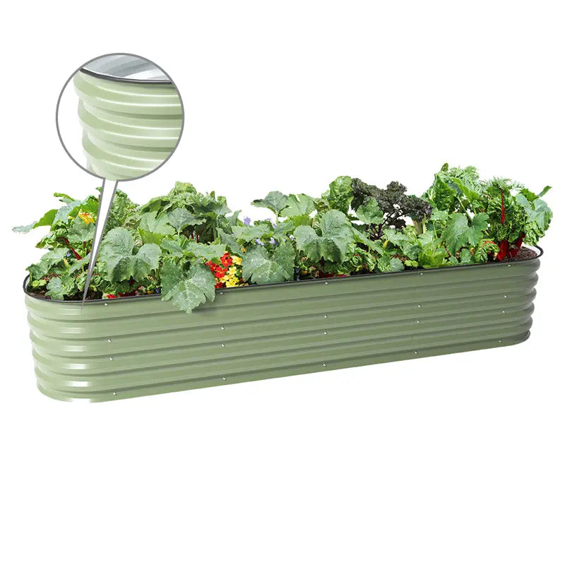 Vegega 17'' Tall 8x2 Metal Raised Garden Beds (9 in 1) v2.0