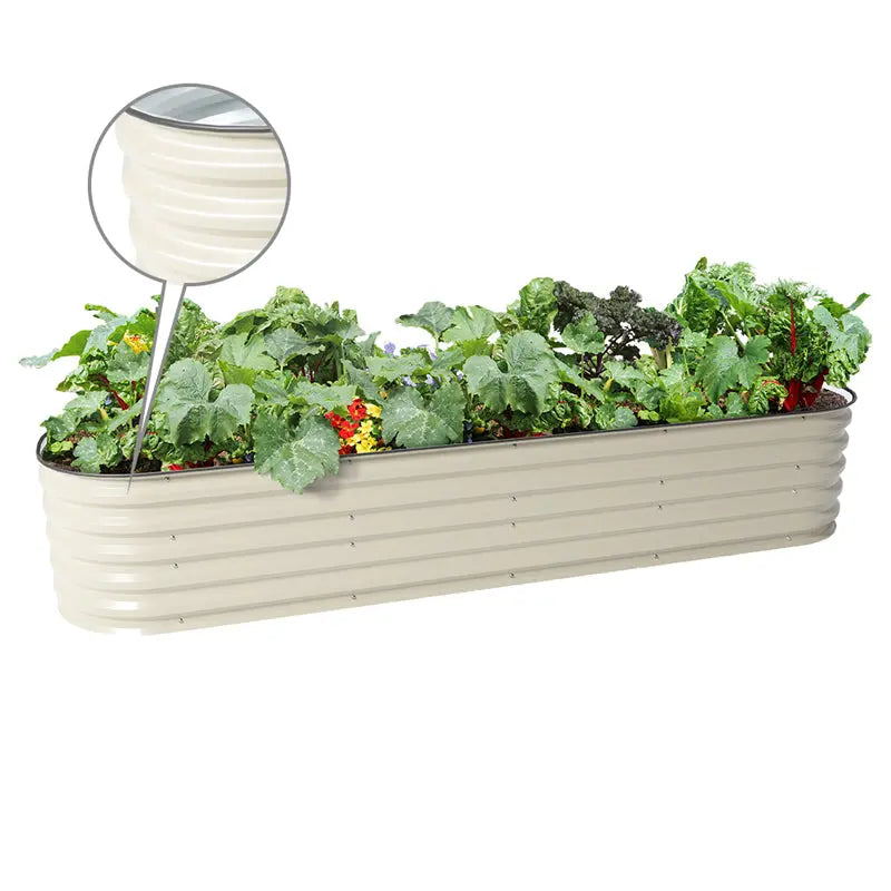 Vegega 17'' Tall 8x2 Metal Raised Garden Beds (9 in 1) v2.0
