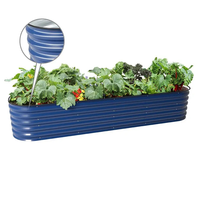 Vegega 17'' Tall 8x2 Metal Raised Garden Beds (9 in 1) v2.0