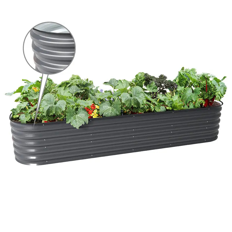 Vegega 17'' Tall 8x2 Metal Raised Garden Beds (9 in 1) v2.0