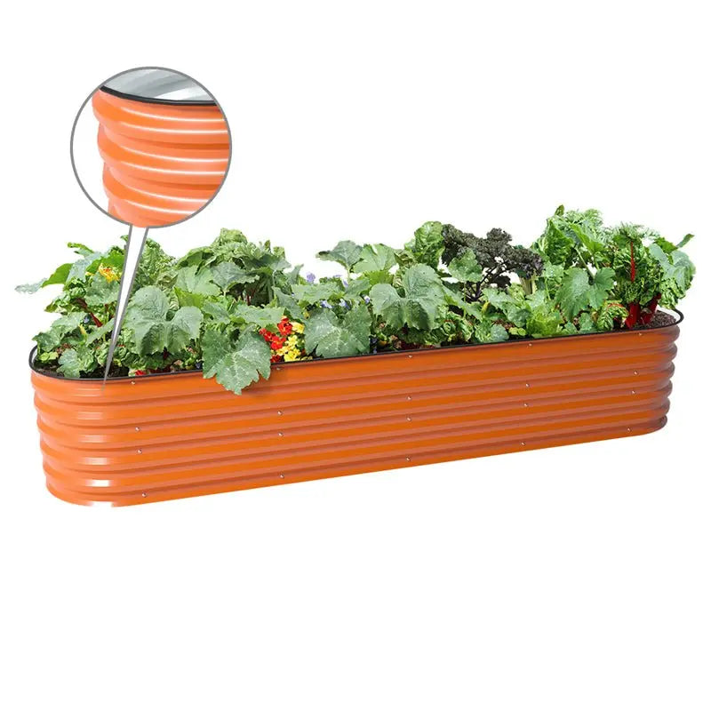 Vegega 17'' Tall 8x2 Metal Raised Garden Beds (9 in 1) v2.0