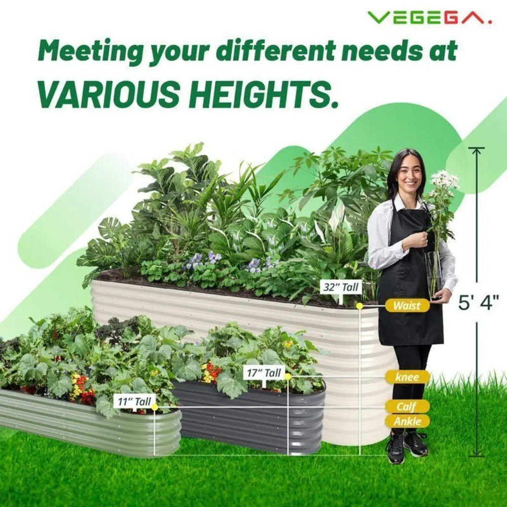Vegega 17" Tall Square Planter Box Outdoor - Twin Pack v2.0