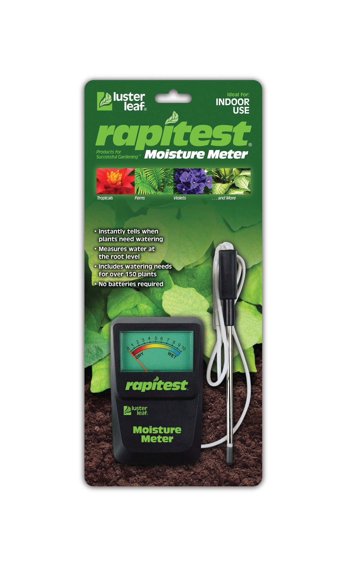 Luster Leaf Rapitest Moisture Meter – Flexible Probe for Root-Level Readings