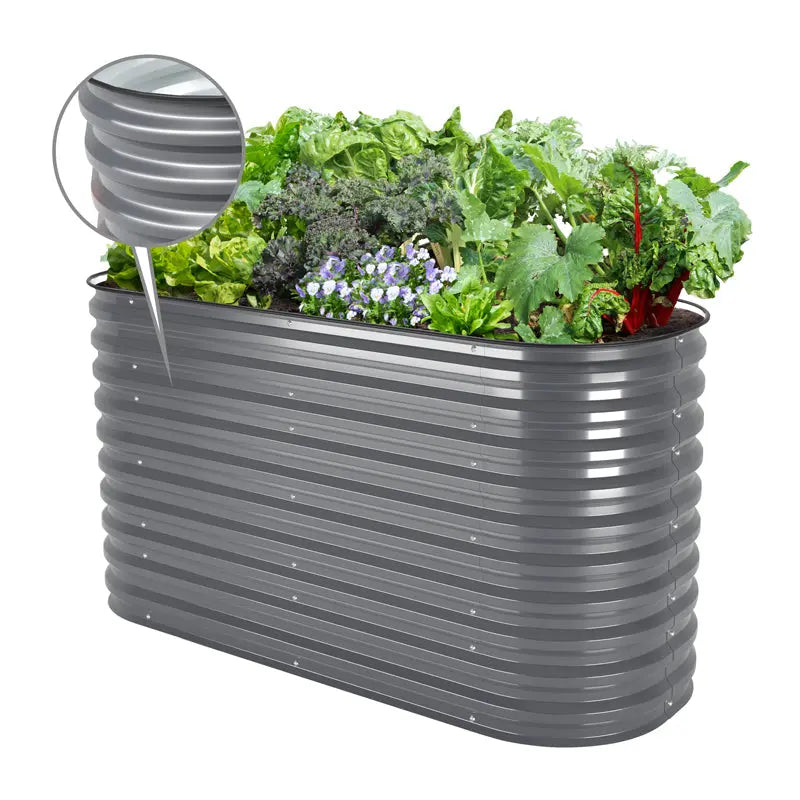 Vegega 32'' Tall 5x2 Galvanized Flower Bed (4 in 1) v2.0