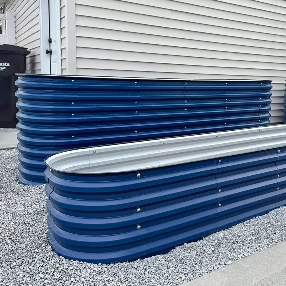 Vegega 32'' Tall 8x2 Galvanized Raised Garden Bed Kit (9 in 1) v2.0