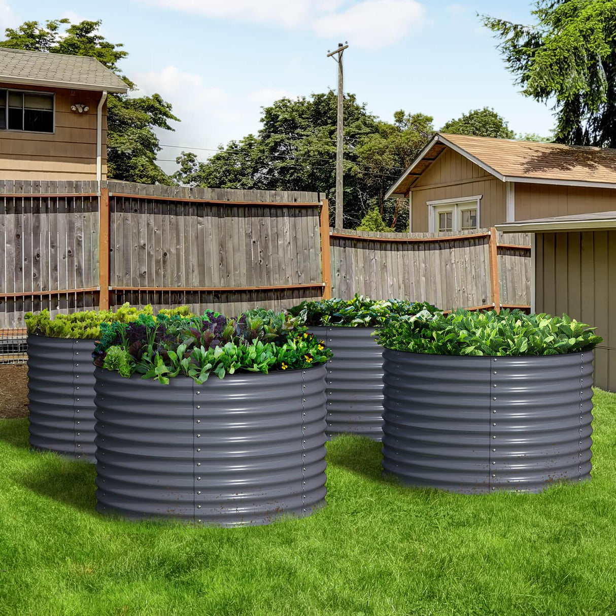 Olle Gardens 32" Tall x 42" Round Raised Garden Bed