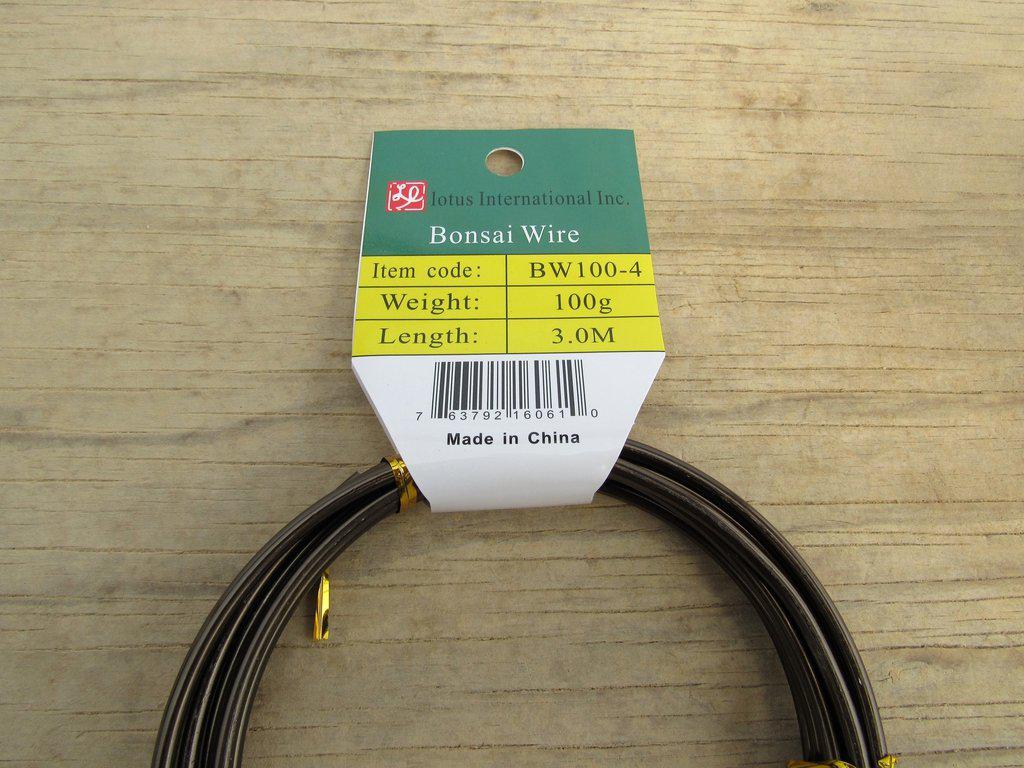 4mm Bonsai Training Wire – Brown Anodized Aluminum, 100g Coil