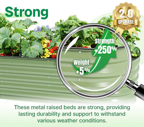 Vegega 17" Tall 3.5x2 Rectangle Raised Garden Bed v2.0