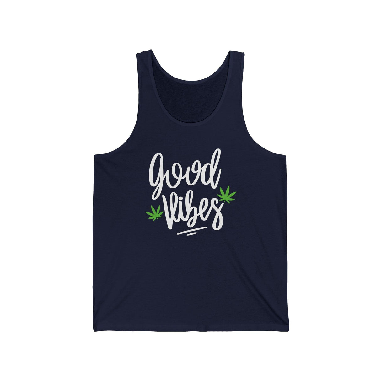 Good Vibes Marijuana Leaf Jersey Tank Top