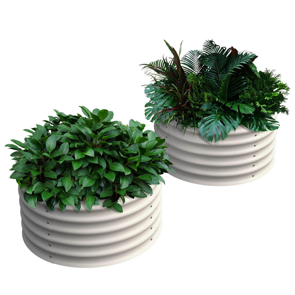 Olle Gardens 17" Tall, 24" Round Pair Raised Garden Beds, (2) per set