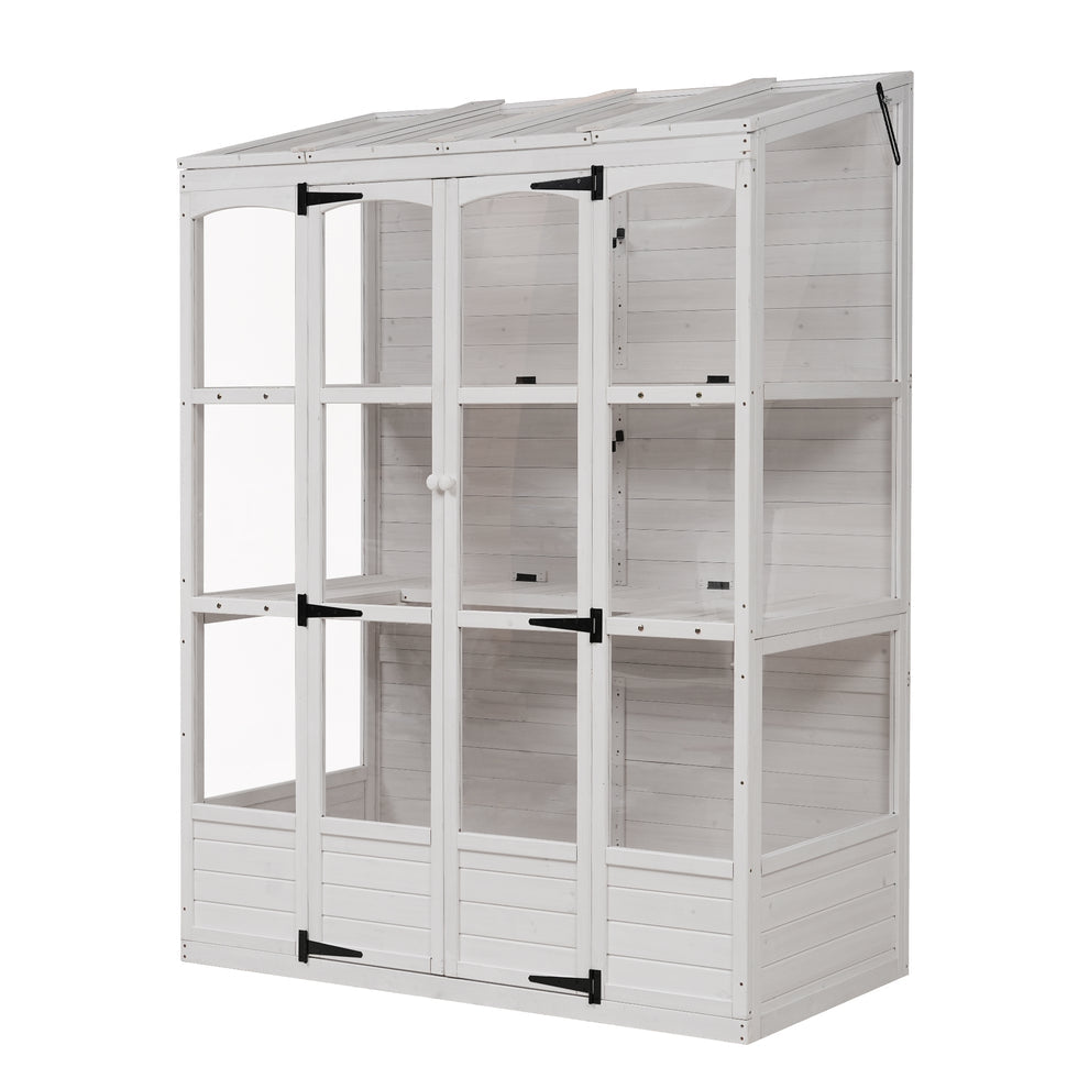 78 Inch Wooden Greenhouse Cold Frame White