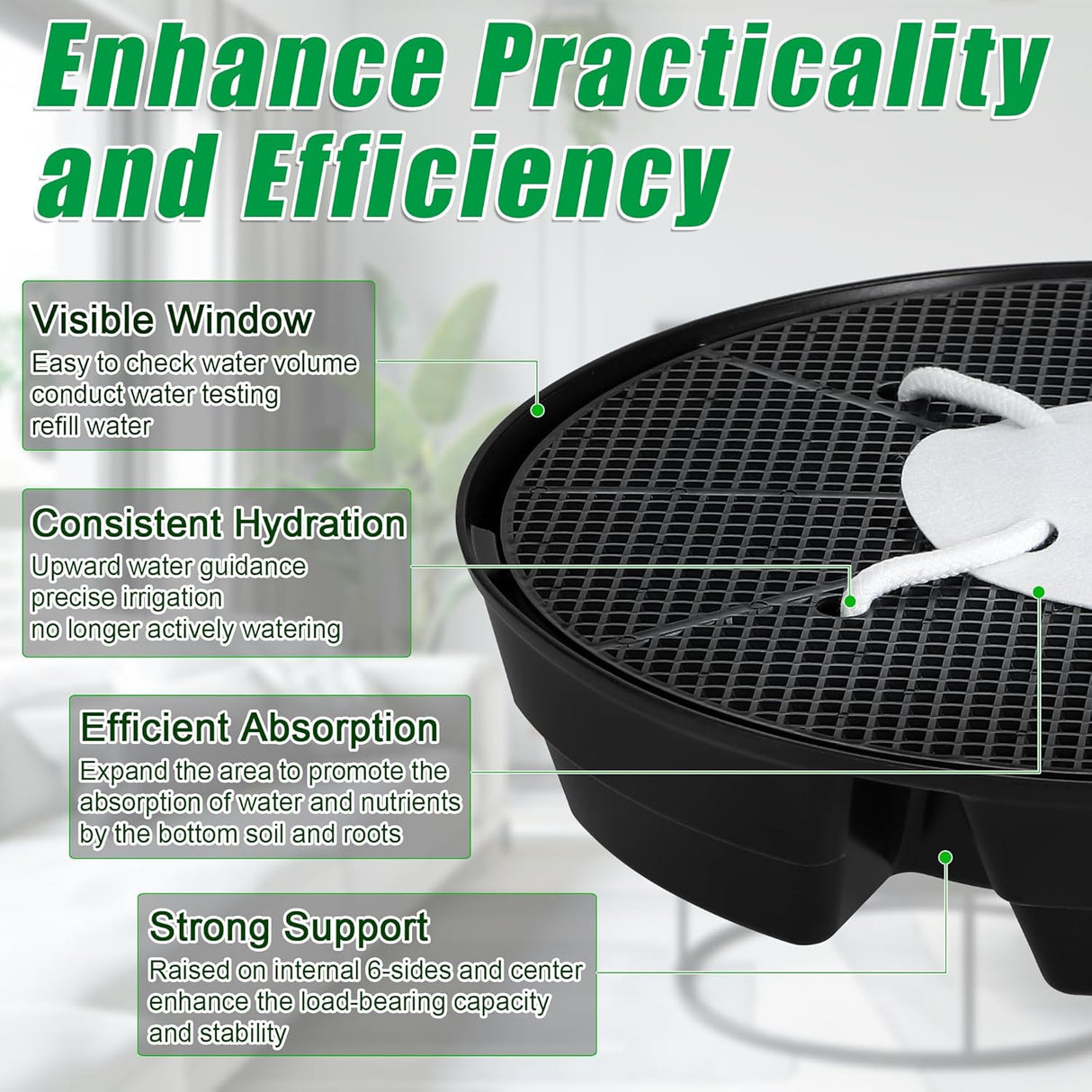 Self-Watering Plant Saucers for Fabric Pots, Pack of 4