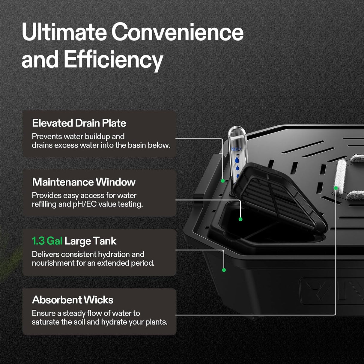 FlexFeed Self-Watering Saucer with Water Meter & Mainenance Window, Pack of 4