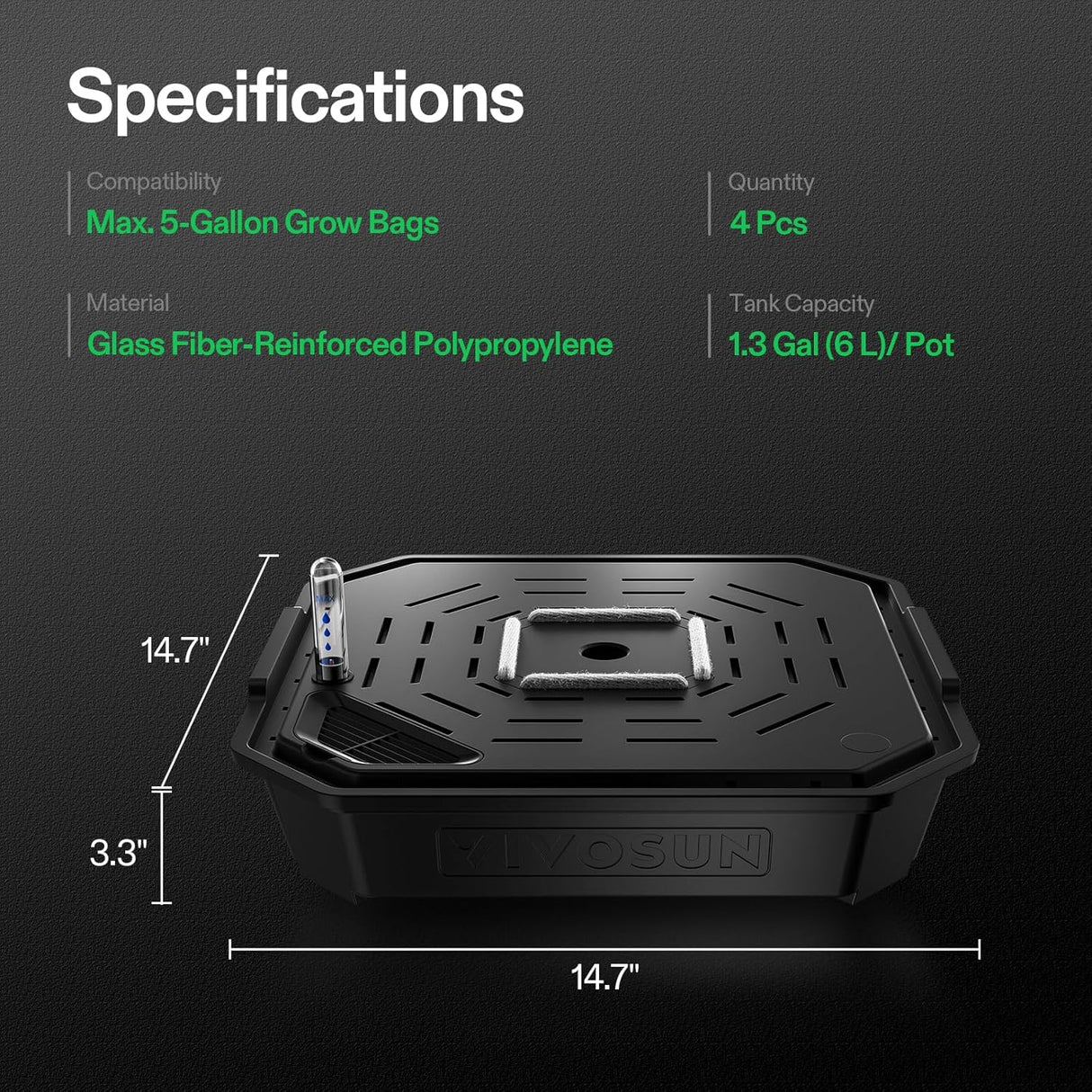FlexFeed Self-Watering Saucer with Water Meter & Mainenance Window, Pack of 4