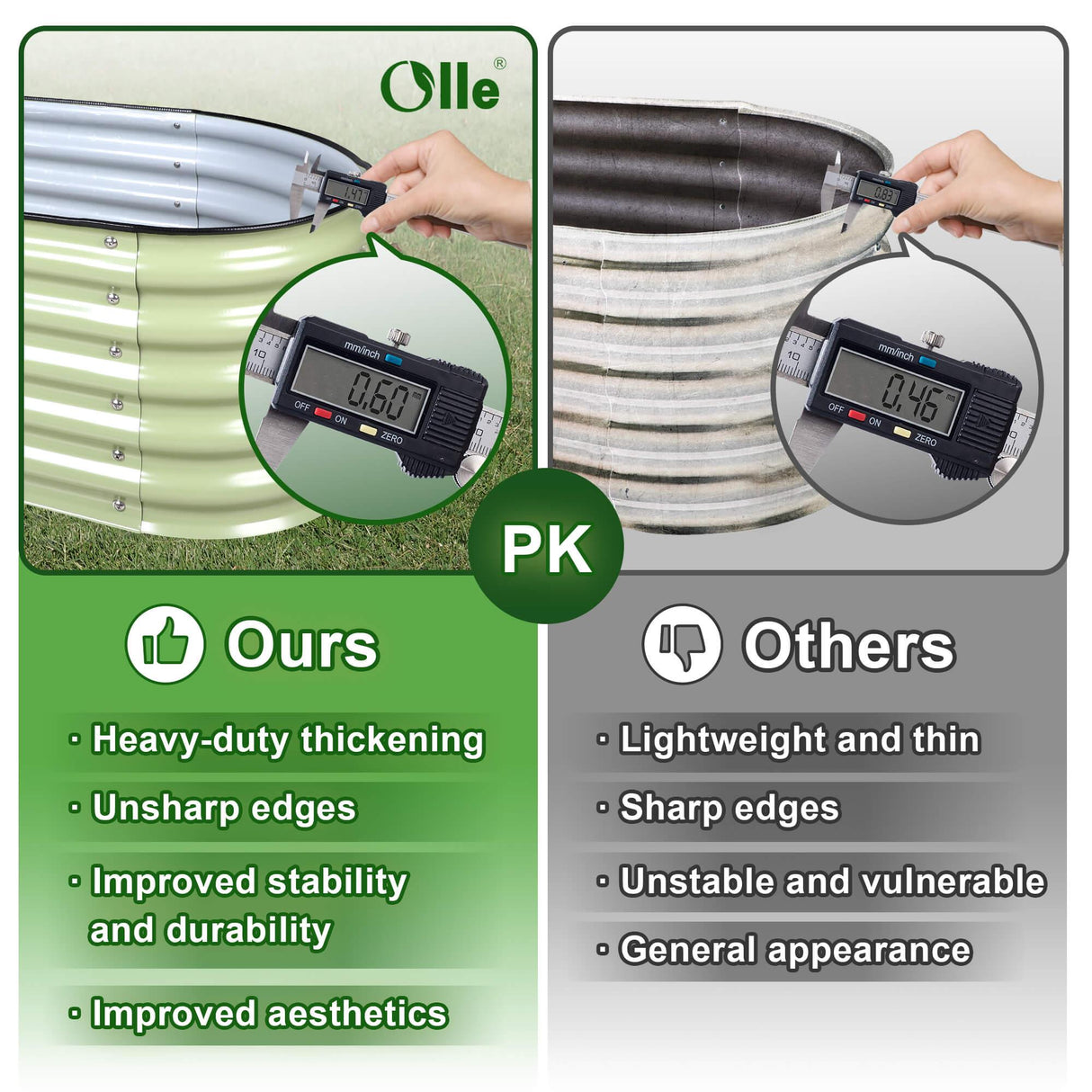 Olle Gardens 32" Tall x 42" Round Raised Garden Bed