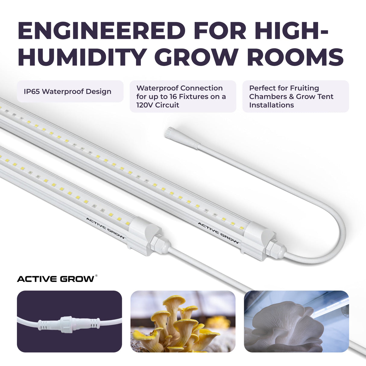 Integrated Strip T5 4FT LED Mushroom Grow Light (54W Eqv.) – Blue Sun Spectrum