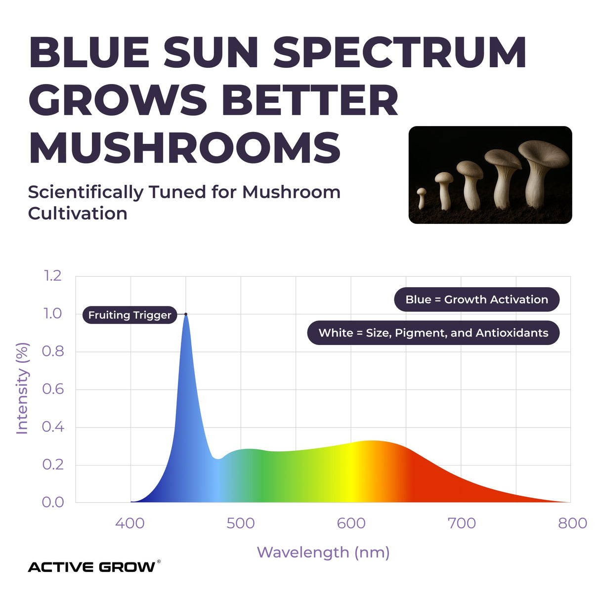 Integrated Strip T5 4FT LED Mushroom Grow Light (54W Eqv.) – Blue Sun Spectrum