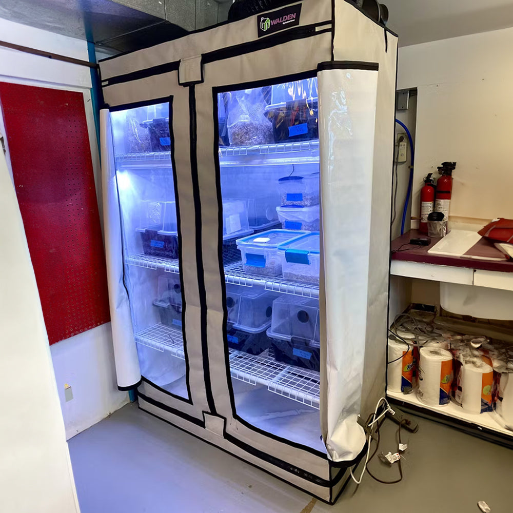 Mushroom Fruiting & Incubation 3-Tier Walden White LED Grow Tent Kit