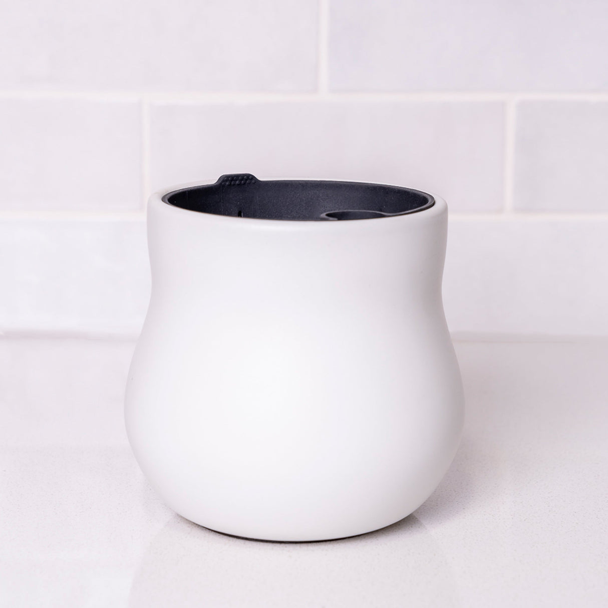 Alabaster White Ceramic Plant Pot with Removable Liner