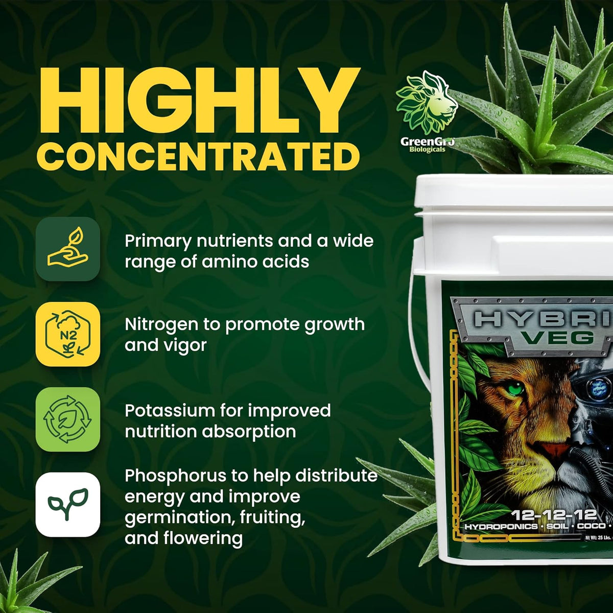 GreenGro Hybrid Veg 12-12-12 Water-Soluble Fertilizer