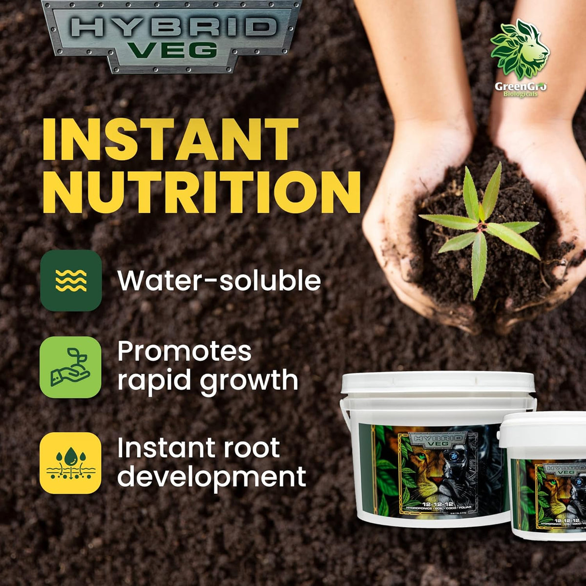 GreenGro Hybrid Veg 12-12-12 Water-Soluble Fertilizer