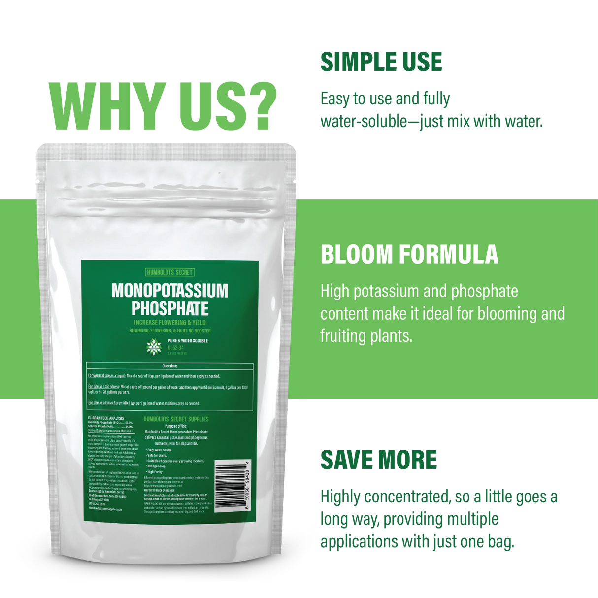 Humboldts Secret Monopotassium Phosphate 0-52-34