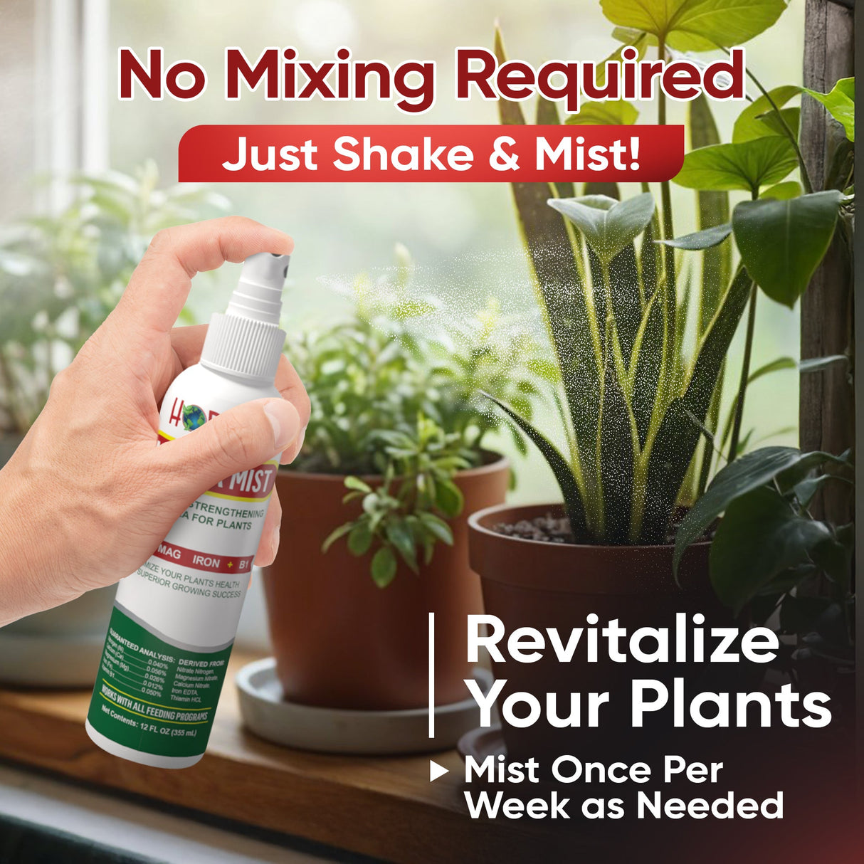 Hormex Mother Mist – Cal-Mag-Iron + B1 Plant Spray for Cloning & Growth