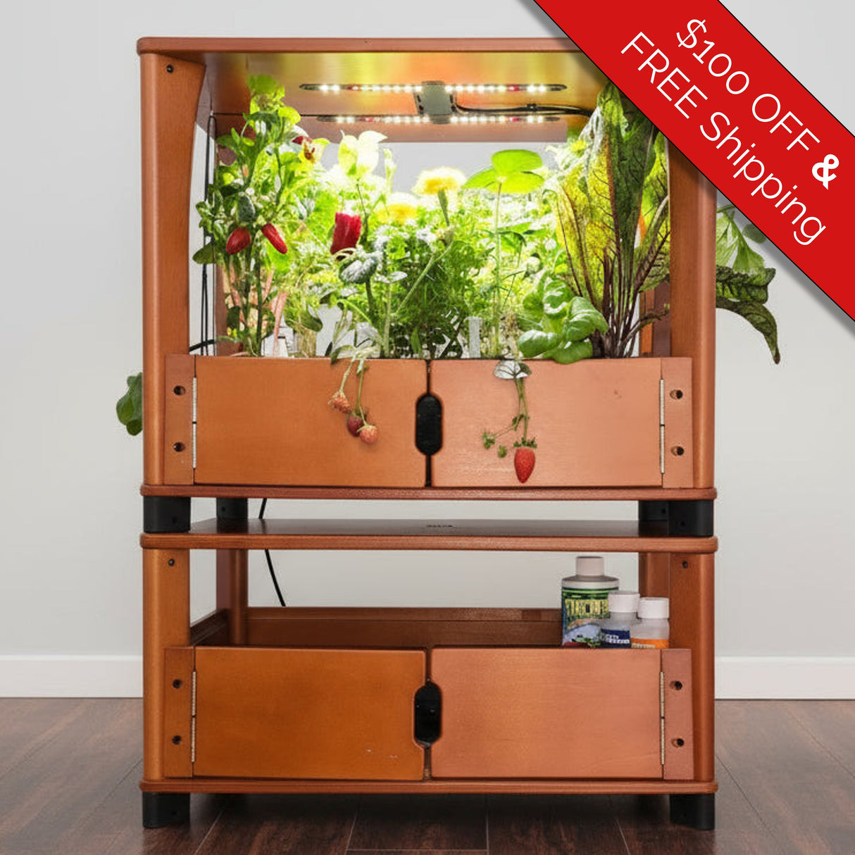 Aquager Chef’s Organic Indoor Hydroponic Farm for 24–96 Plants