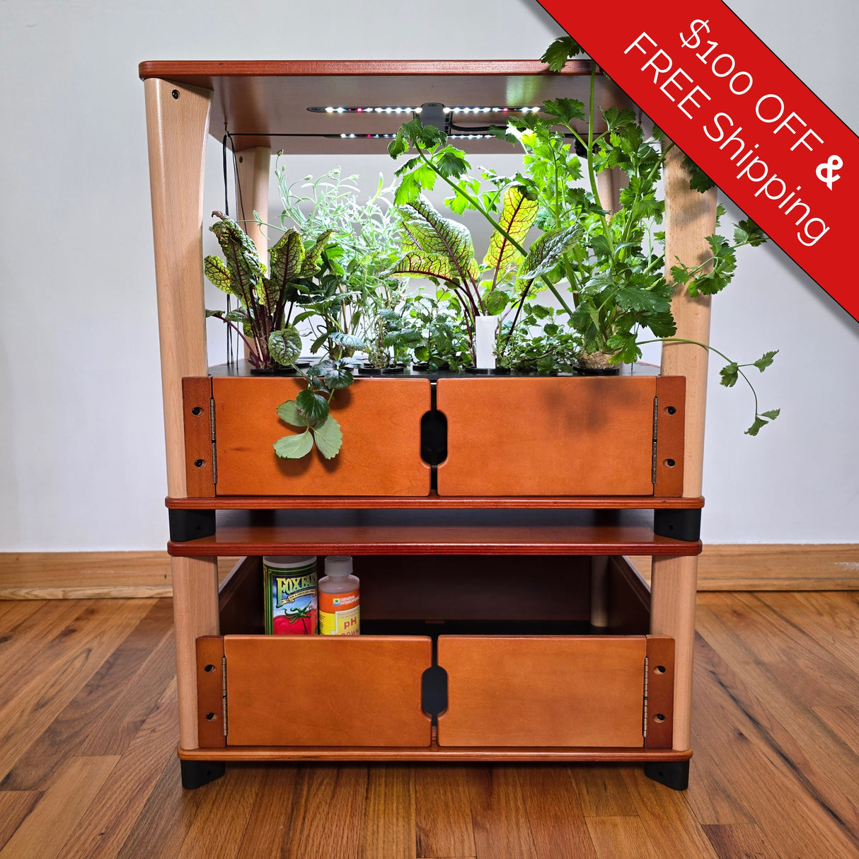 Aquager Chef’s Organic Indoor Hydroponic Farm for 24–96 Plants