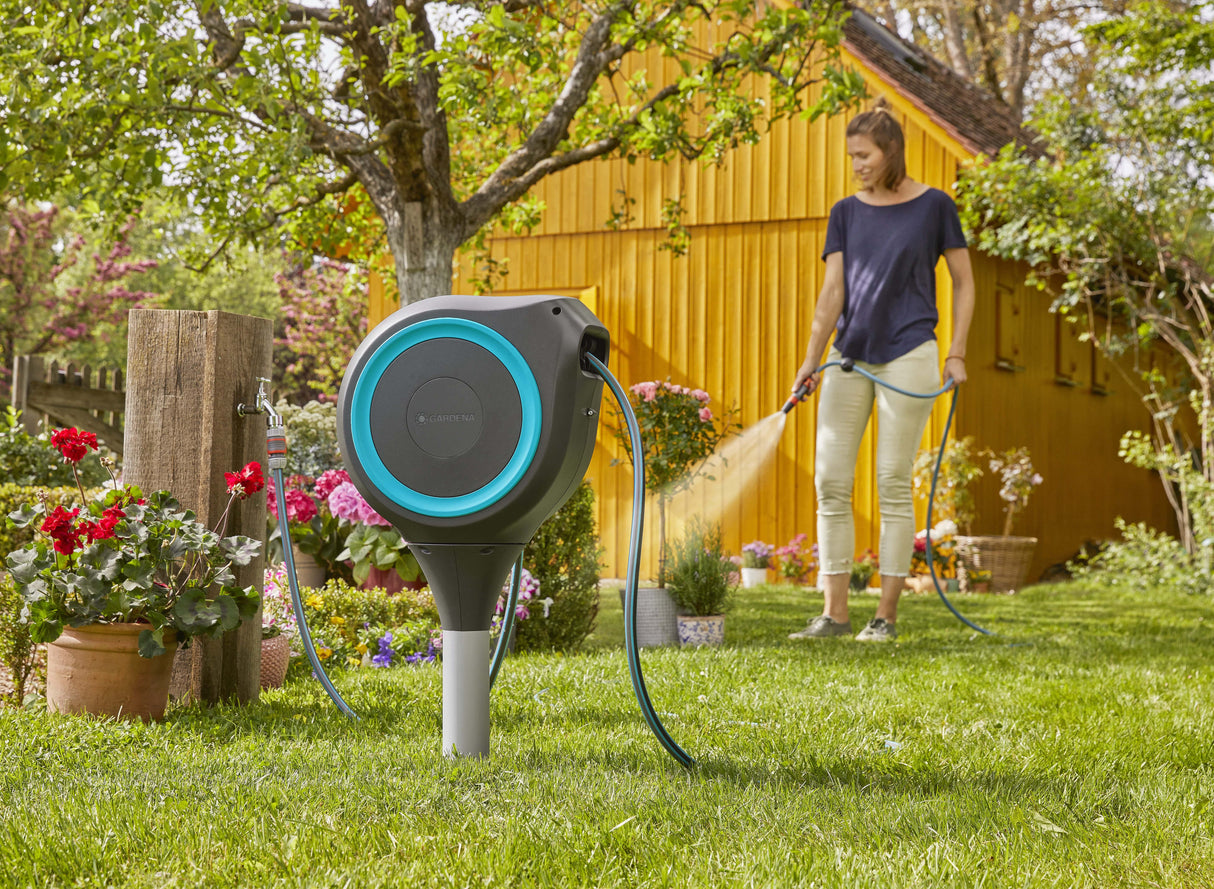 Gardena 50 ft. Hose Reel on Metal Spike – Frost-Protected Garden Hose Reel
