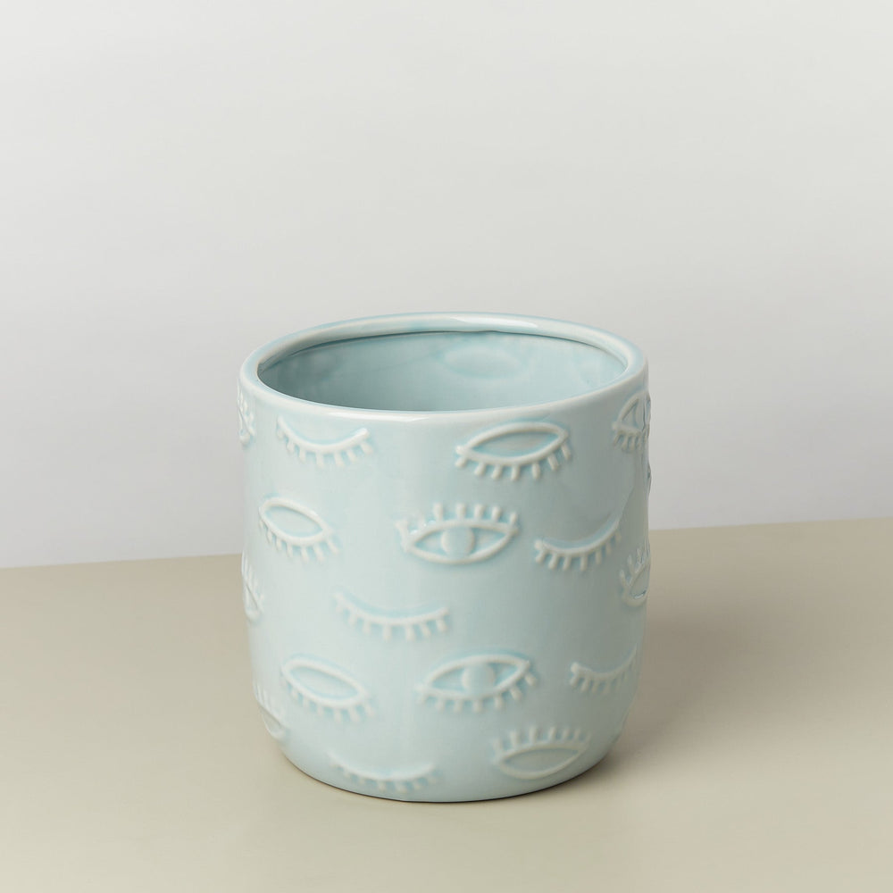 Eyes Ceramic Pot - 7 Inch