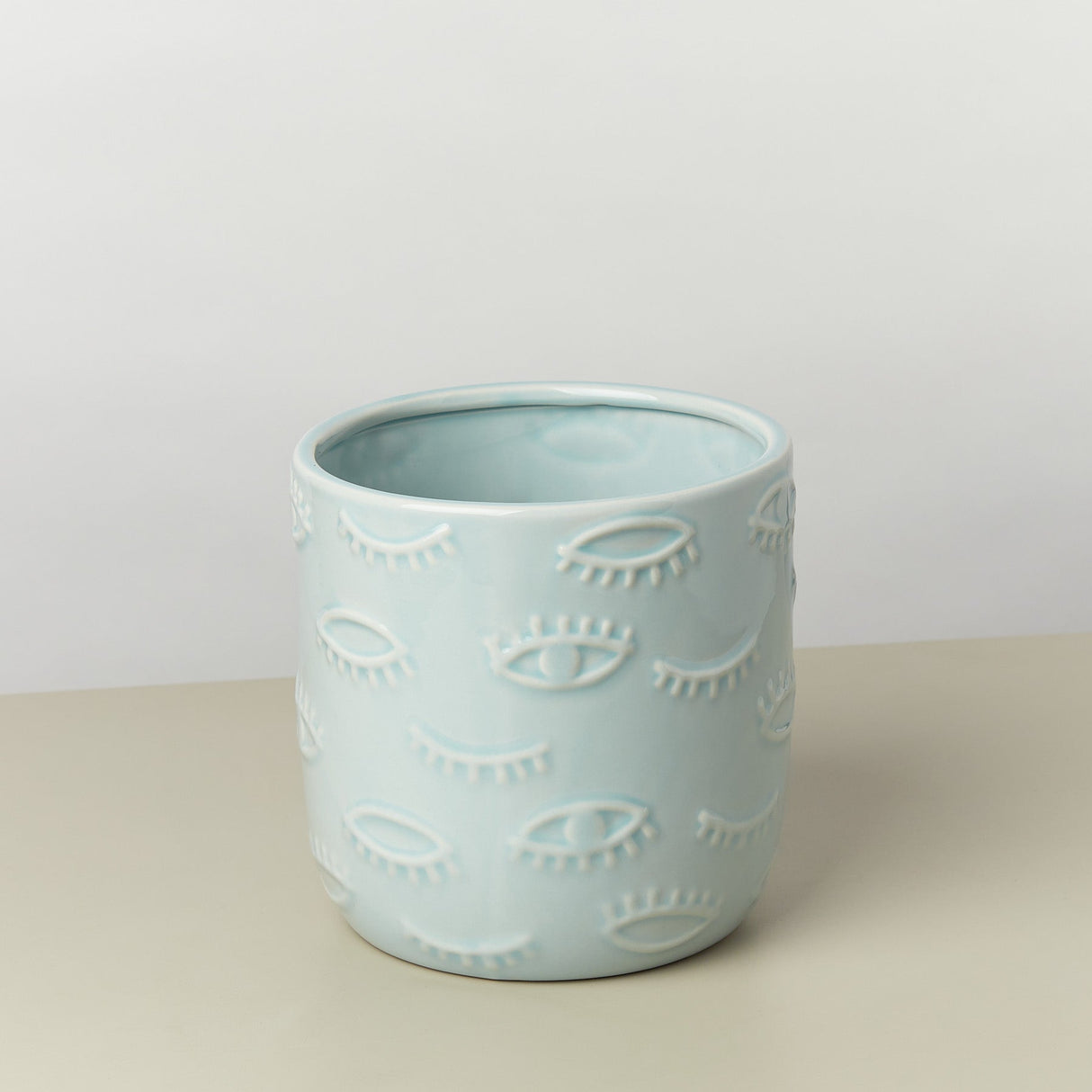 Eyes Ceramic Pot - 7 Inch