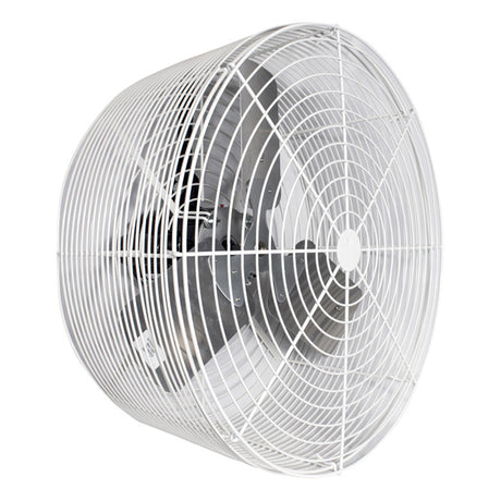 Industrial fan with a white frame on a white background