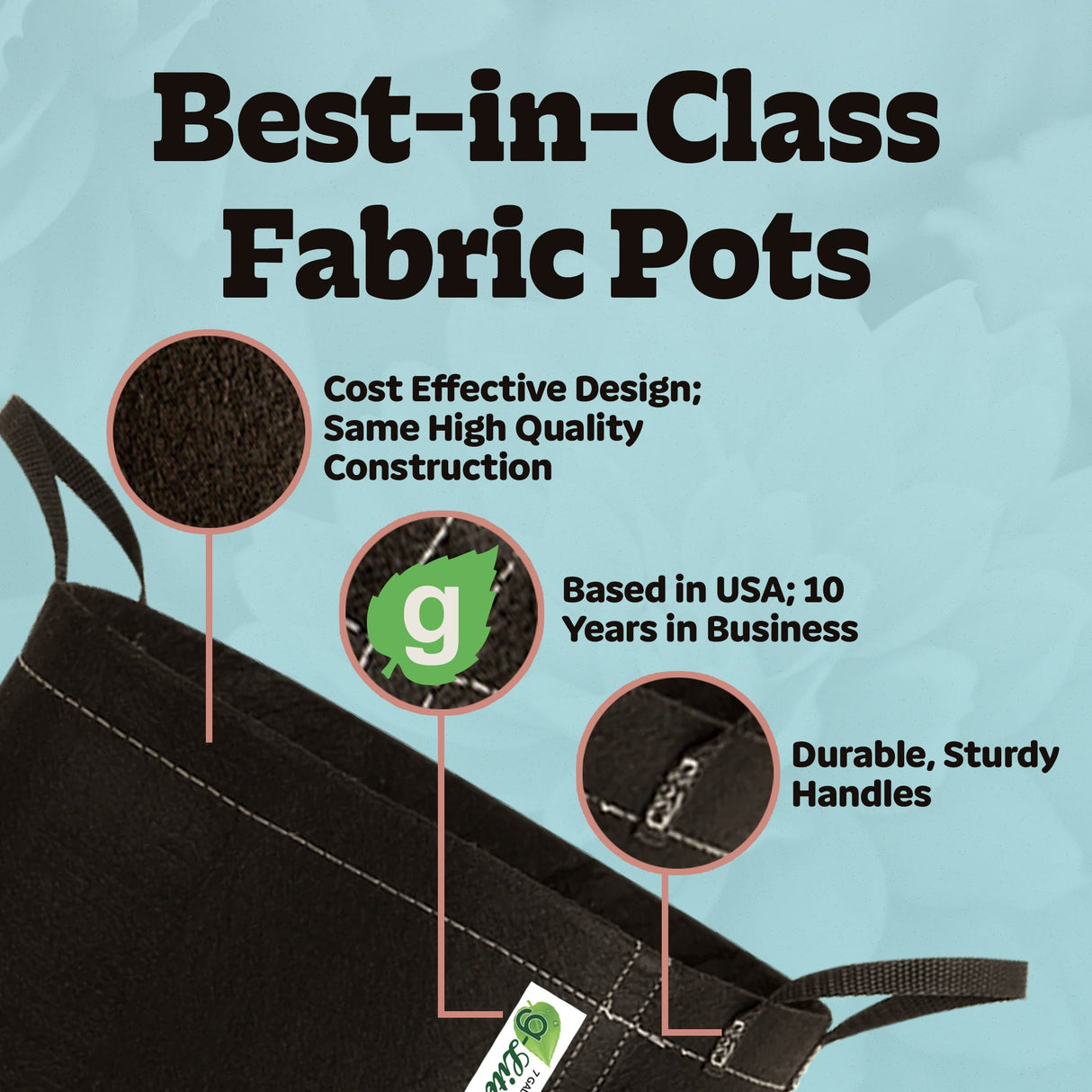 Geopot G-Lite Fabric Grow Bags with Handles