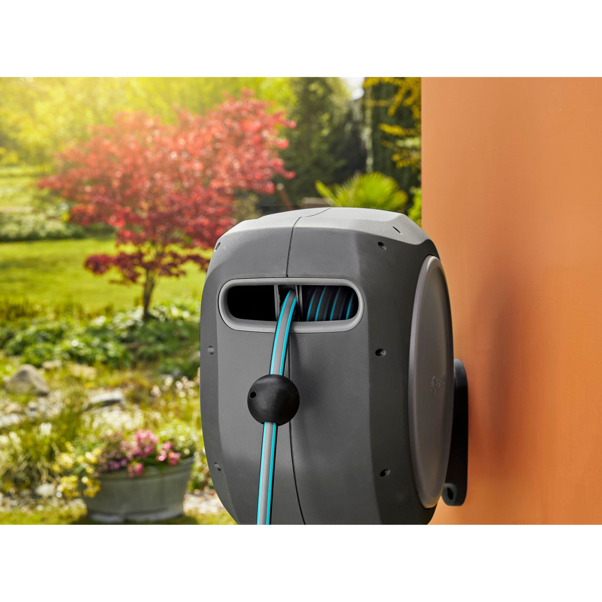 Gardena 50 ft. Wall Mount Hose Reel – Frost-Protected Garden Hose Storage