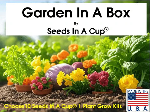 Garden in A Box by Seeds In A Cup® - Choose 10 Vegetable & Herb Kits 50 plus Plant Options To Choose From.