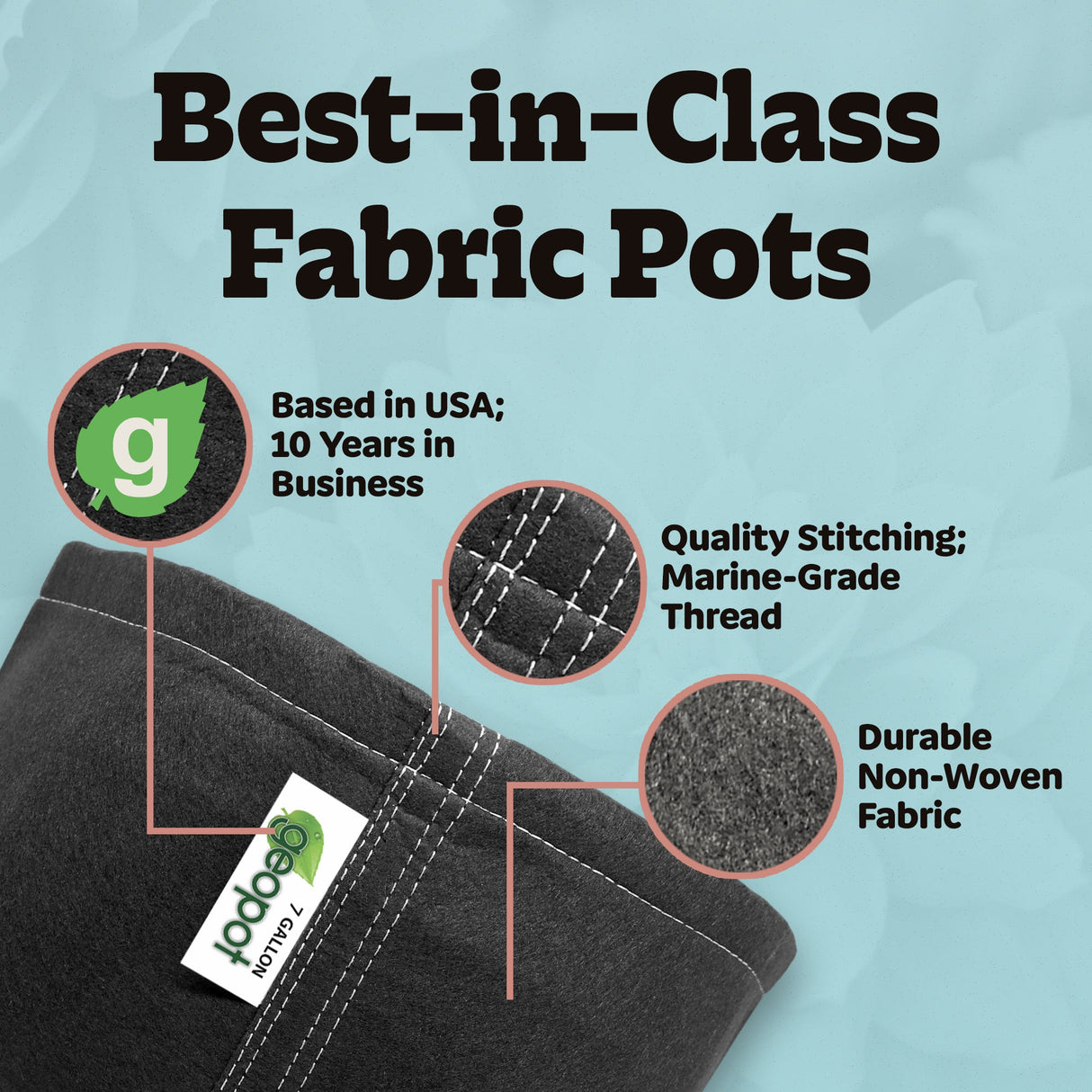 GeoPot Fabric Grow Bags - Black