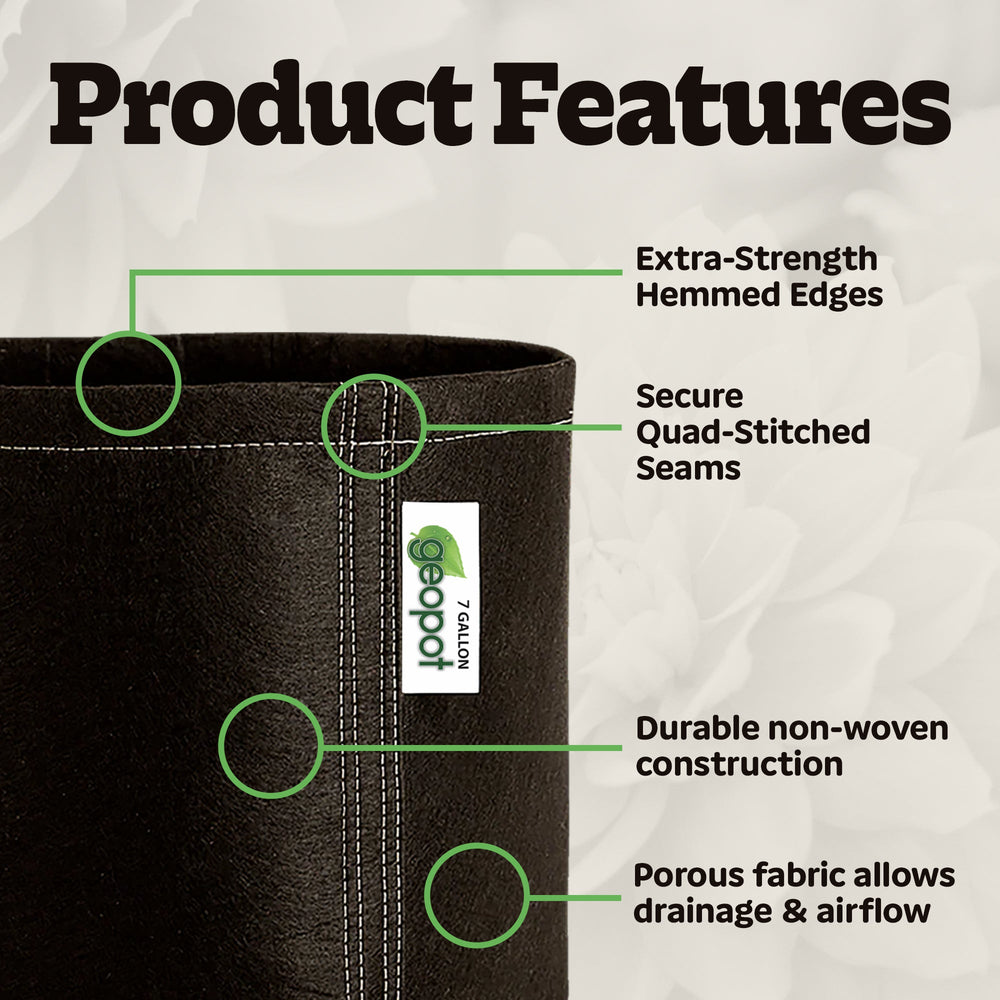GeoPot Fabric Grow Bags - Black