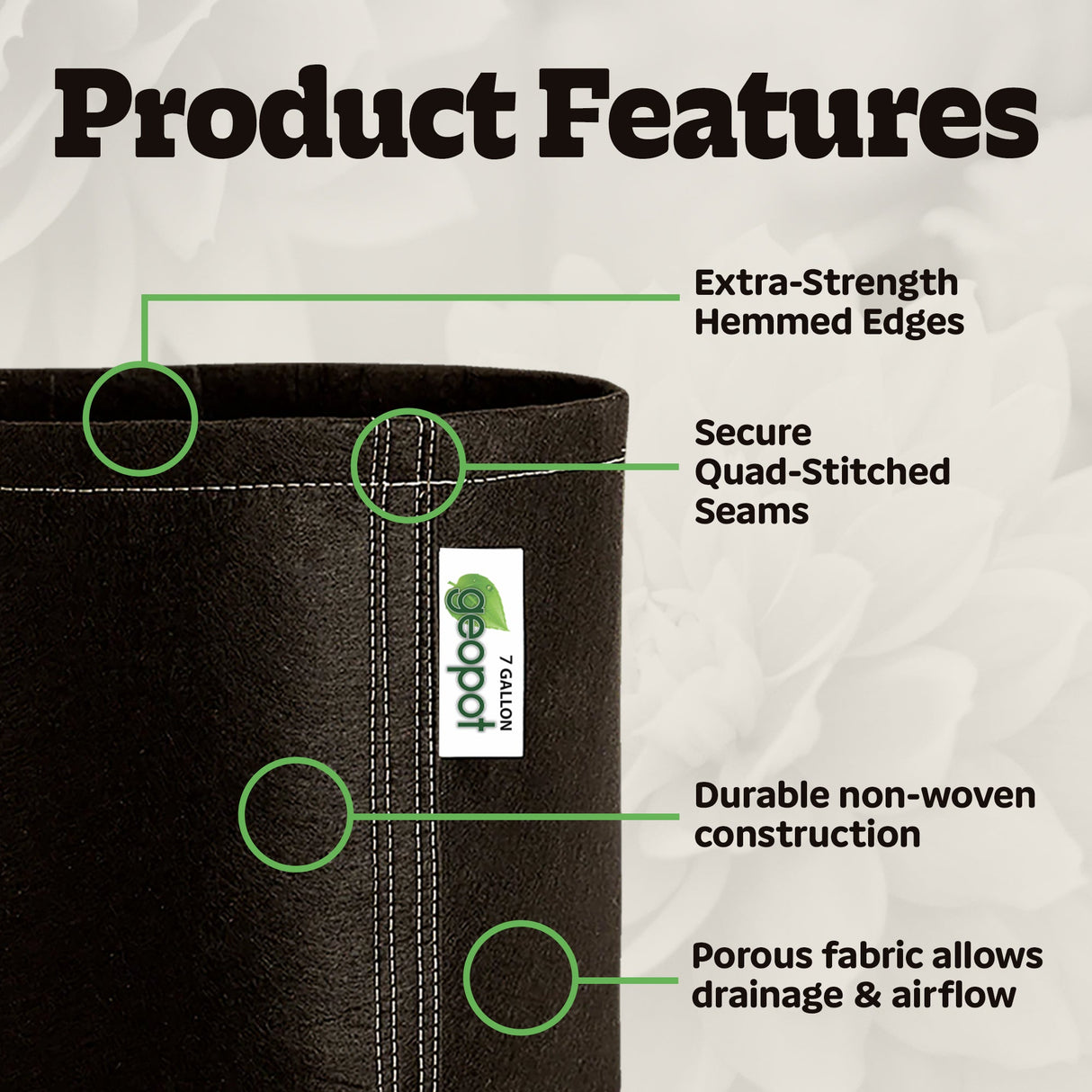 GeoPot Fabric Grow Bags - Black