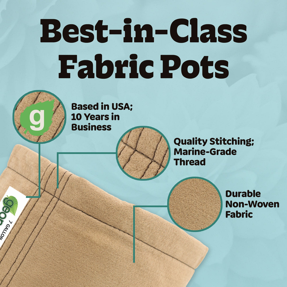 GeoPot Fabric Grow Bags - Tan