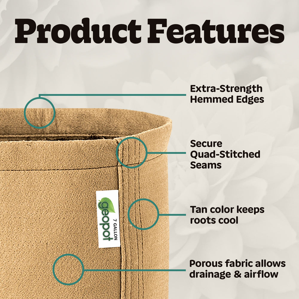 GeoPot Fabric Grow Bags - Tan