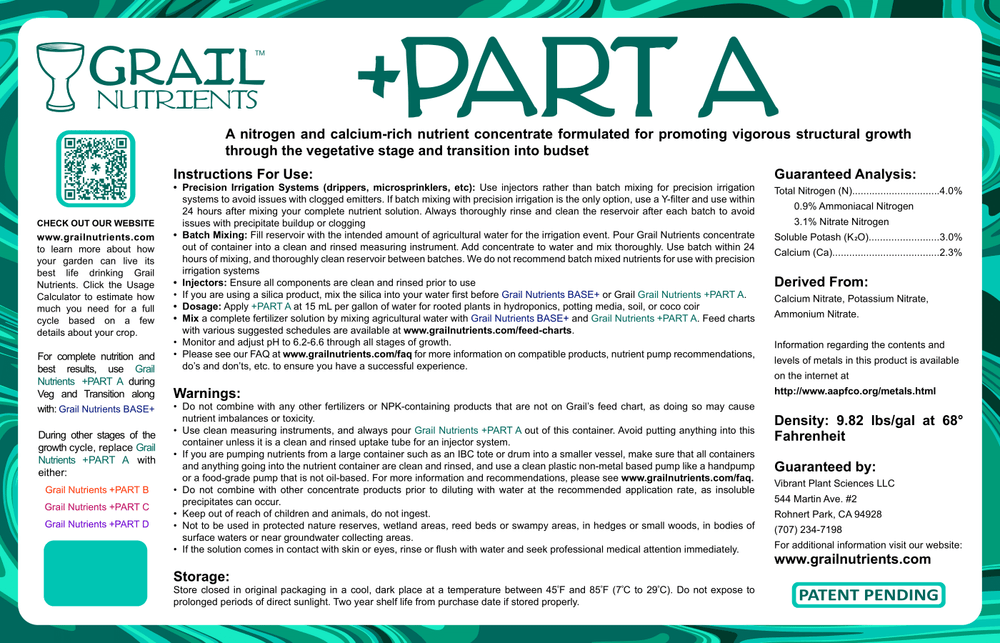Grail Nutrients +Part A (4-0-3) Plant Fertilizer